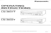 OPERATING INSTRUCTIONS - .OPERATING INSTRUCTIONS Optical Disc Recorder LQ-3031T Optical Disc Player