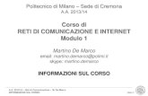Corso di RETI DI COMUNICAZIONE E INTERNET Modulo 1 .1.3 Protocolli di comunicazione 2 - RETI DATI