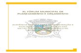 XL FÓRUM MUNICIPAL DE PLANEJAMENTO E ORÇAMENTO .O XL Fórum Municipal de Planejamento e Orçamento