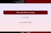 Tipi primitivi ed array - prog.di.unimi. Array di tipi primitivi Tipi interi Virgola mobile Indice