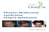 Phelan-McDermid syndrome (22q13 deletions) 22/22q13...  2 Phelan-McDermid syndrome: 22q13 deletions