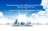 Superbpag Super-slim 17'' Laptop Notebook Cooling Pad Chill Mat with Dual 160mm Blue LED Fans