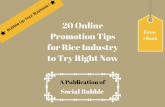 20 online promotion tips for rice industry to try right now