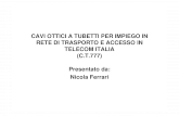 CAVI OTTICI A TUBETTI PER IMPIEGO IN RETE DI Tecnica FAR/9 CAVI OTTICI T.I. CT...  CAVI CONFORMI