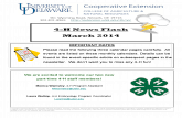 4-H News Flash March 2014 - Cloud Object Storage .March 2014 Cooperative ... March 3. New for March,