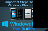 Important Steps To Build Windows Phone Apps