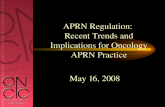 May 16, 2008 APRN Regulation: Recent Trends and Implications for Oncology APRN Practice