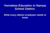Homeless Education in Nampa School District: Homeless Education in Nampa School District: What every district employee needs to know