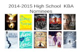 2014-2015 High School KBA Nominees. Why you didnâ€™t hear about KBA last year