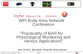 Copyright © Zephyr Technology. All rights reserved Zephyr Confidential Slide 1 Zephyr Measure Life... Anywhere WPI Body Area Network Conference "Practicality