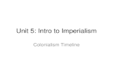 Unit 5: Intro to Imperialism Colonialism Timeline