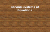 Solving Systems of Equations. Graphing There are three methods to solving systems of equations by graphing: 1)Write both equations in slope â€“ intercept