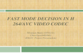 FAST MODE DECISION IN H264/AVC VIDEO CODEC NIRANJAN MULAY (0393251) CHEN GAO(0401840) (EL6123: PROJECT PRESENTATION) 05/06/2010