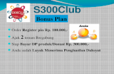 S300Club Order Register pin Rp. 100.000,- Ajak 2 teman Bergabung Siap Bayar DP produk/Donasi Rp. 300.000,- Anda sudah Layak Menerima Penghasilan Dahsyat