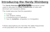 Introducing the Hardy-Weinberg principle The Hardy-Weinberg principle is a mathematical model used to calculate the allele frequencies of traits with dominant