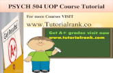 PSYCH 504 UOP Course Tutorial/Tutorialrank