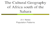The Cultural Geography of Africa south of the Sahara 21.1 Notes Population Patterns