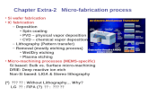 Chapter Extra-2 Micro-fabrication process Si wafer fabrication IC fabrication â€“ Deposition Spin coating PVD â€“ physical vapor deposition CVD â€“ chemical