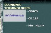 ECONOMIC TERMINOLOGIES