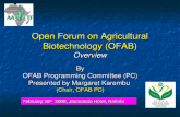 Open Forum on Agricultural Biotechnology (OFAB) Overview