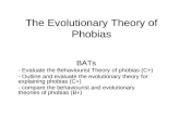 The Evolutionary Theory of Phobias BATs - Evaluate the Behaviourist Theory of phobias (C+) - Outline and evaluate the evolutionary theory for explaining