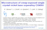 October 28, 2015 1 Microstructure of creep-exposed single crystal nickel base superalloy CSMX4 This research project has been supported by the European