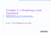 Chapter 4 â€“ Graphing Linear Equations 4.4 â€“ The Slope of a Line