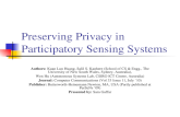 Preserving Privacy in Participatory Sensing Systems