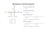 Michelson interferometer - .Fabry-Perot Michelson interferometer. Bright port m. t=(N+1/2) Bright