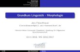 Grundkurs Linguistik - Morphophonologie Morphosyntax Lexikalische Morphologie Hausaufgabe Grundkurs