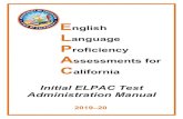 English Language Proficiency Assessments for California .Initial English Language Proficiency Assessments
