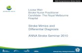 Stroke Mimics and Differential Diagnosis ANNA Stroke ...anna.asn.au/wp-content/.../Stroke-Mimics-Differential-Diagnosis_Weir.pdf¢ 