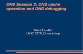 DNS Session 2: DNS cache operation and DNS debugging brian/doc/dns/dns2- ¢  DNS Session 2: DNS cache