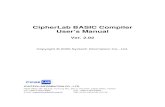 Basic Compiler User's Manual V.2.0 - iv Preface CipherLab BASIC Compiler provides users with a complete