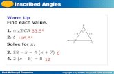 Inscribed Angles - Effingham County Schools / Holt McDougal Geometry Inscribed Angles An inscribed angle