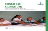 PRIMARY CARE RESEARCH: 2012 - Stellenbosch Medicine and...¢  PRIMARY CARE RESEARCH 2012 PRIMARY CARE