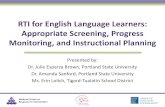RTI for English Language Learners: Appropriate Screening ... RTI for English Language Learners: Appropriate