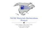 NEMI Materials Declarations 04) Materials  ¢  The NEMI Materials Declarations Project,