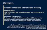 Stratified Medicine Stakeholder meeting Stratified Medicine Stakeholder meeting Pricing and Reimbursement