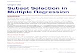 Subset Selection in Multiple Regression Subset Selection in Multiple Regression Introduction Multiple