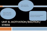 UNIT 8: MOTIVATION/EMOTION/ STRESS 8 PowerPoint... UNIT 8: MOTIVATION/EMOTION/ STRESS What motivates