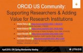 ORCID US Community Specialist, LYRASIS ORCID US Community ... ORCID US Community: Supporting Researchers