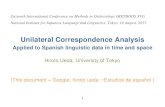 Unilateral Correspondence Analysis - ˆâ€Œ±†›¬‡¤§‡­¦ cueda/kenkyu/chiri/correspondence/correspondence