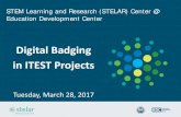 Digital Badging in ITEST Projects - Digital Badging in ITEST Projects. Tuesday, March 28, 2017.