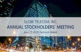 GLOBE TELECOM, INC. ANNUAL STOCKHOLDERS¢â‚¬â„¢ MEETING GTOWERS, INC. FEB 2018 Globe in talks with 3rd parties