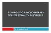 SYNERGISTIC PSYCHOTHERAPY FOR PERSONALITY DIS Theodore Millon Award in Personality Psychology 2000,