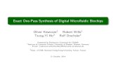 Exact One-Pass Synthesis of Digital Microfluidic Biochips Exact One-Pass Synthesis of Digital Micro