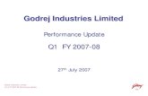 Godrej Industries 4/21 Godrej Industries Limited Q1 & FY 2007-08 Performance Update Share Price Trend