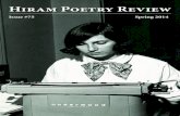 Hiram Poetry Review ... 4 THE HIRAM POETRY REVIEW ISSN 0018-2036 Indexed in American Humanities Index