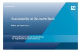 Sustainability at Deutsche Bank Sustainability at Deutsche Bank Governance structure Deutsche Bank Management